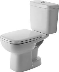 Duravit D-Code Toilet med cisterne og tilslutning venstre højre bund