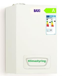 Baxi WGB K-EVO 20/28 med 60L VVB samt klimastyring og udeføler