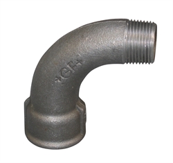 Sort Bøjning 90 grader 3/8" Muffe - Nippel