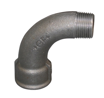 Sort Bøjning 90 grader 3/8" Muffe - Nippel