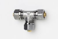 Kompressions tee fra TA i 15 mm til pex