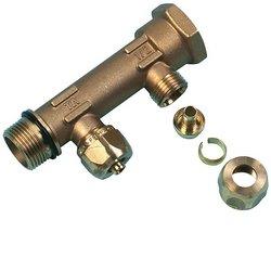 Uponor fordelerrør 3/4" med fast muffe - 4 afgreninger 15 mm