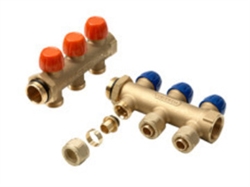 Wavin 1" Fordelersæt 2-Vejs Til 20 mm Gulvvarmeslange