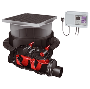 160 MM HØJVANDSLUKKE TIL GULV, SORT SPILDEVAND