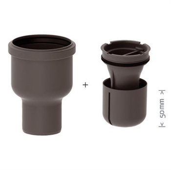 Unidrain 2412 Hjørne Udløbshus 75 mm Lodret med Vandlås LL