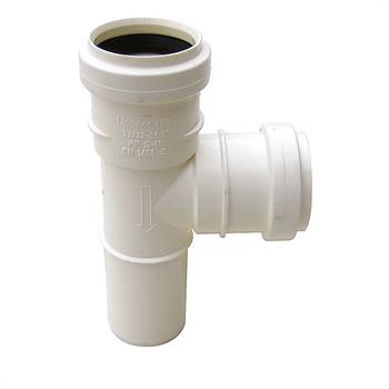 32 x 32 mm x 45° Grenrør afløb hvid PP