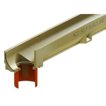 ACO self afløbsrende 1 m. med udløb, uden rist kl. A. Eurol