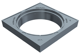600mm karm firkantet fast karm med pakning ks Duco - sort