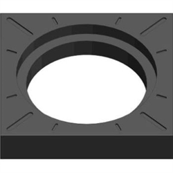 Lauridsen 315 x 100 mm karm, firkantet, fast, PVC-genbrugsplast