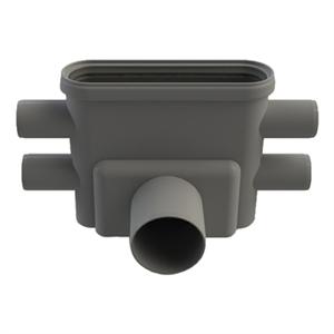 Unidrain 1413 Udløbshus Ø75mm Vandret m/Vandlås
