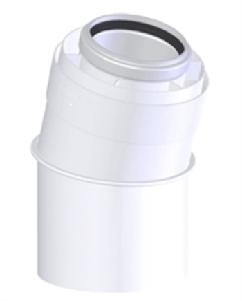 80/125MM Metalbestos Connext Vinkelstykke 15° koncentrisk PPS/ALU