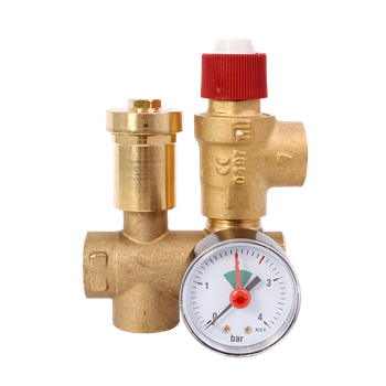 Samlesæt  3/4" med manometer og sikkerhedsventil