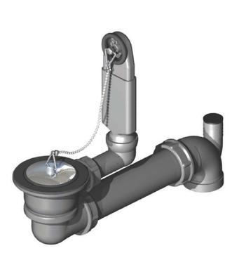 Juvel afløb til vaske med prop