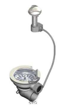 Intra Løftopventil - Strainer - Komplet sæt med drejeknap