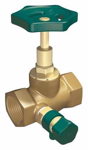 Stopventil med aftap muffe/muffe 1"