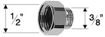 Overgangangsstykke 1/2" muffe x 3/8" nippel