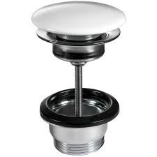 NICO push-up bundventil 1 1/4" kort, med hvid porcelæns top