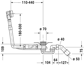 Duravit afløbs og overløbssæt Duravit nr 790204