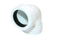 Vinkelkobling 32mmx1.1/4 Hvid Plast 90 Gr