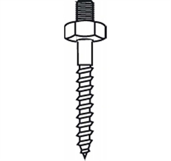 Træskrue med M6 gevind