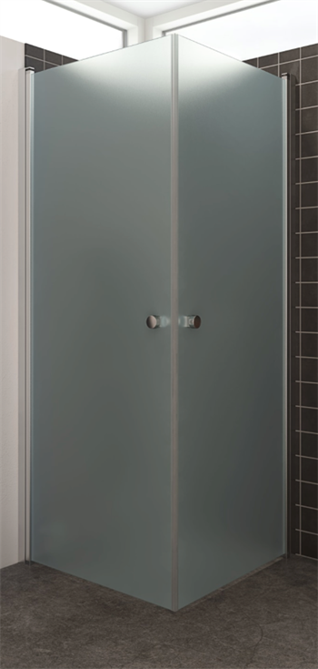Dansani Match firkantet bruseafskærming med svingdøre 87-89 cm i Isglas