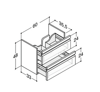 Dansani Zaro vaskeskab 60 cm i  model K10312