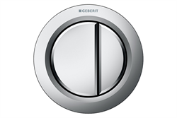 Geberit fjernudløsning OMEGA01. Pneumatisk, til dobbeltskyl. Betjening på møbel. Mat krom