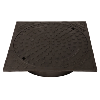 Duco 800 mm karm/dæksel med lås, firkantet, fast, 40 tons Hydrotec