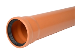 Wavin 110 x 1000 mm PVC-kloakrør med muffe, klasse N SN4