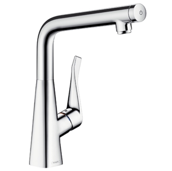 METRIS SELECT KØKKENARMATUR FRA HANSGROHE MED TOUCH KNAP