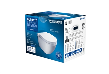 vægtoilet med åben skylle-rand og sæde med softclose Duravit