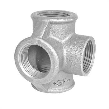 T-stykke GF 4 muffer med sideudløb galvaniseret 1/2"