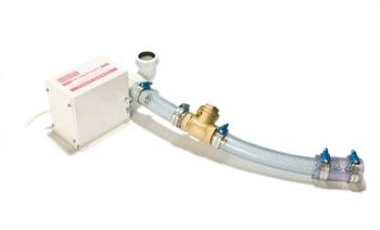 Afløbspumpe til brusekabine med magnetventiler, kontraventil, snavsfiltre og slangestudser, 230 Vac