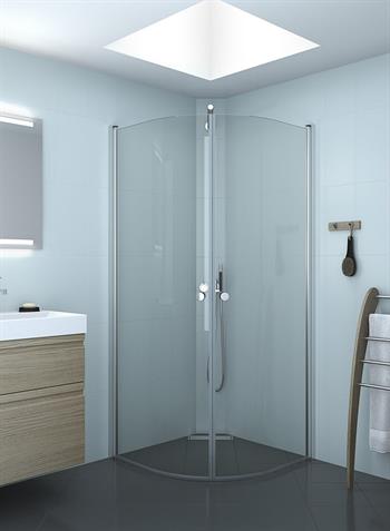 Dansani Match bruseløsning halvrund Klar 90 x 90 cm 2 Meter høj