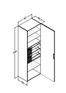 Dansani Zaro Højskab med spejllåge Venstrehængslet model K10482