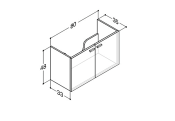 Dansani Vaskeskab 80 cm med 2 låger model N91509