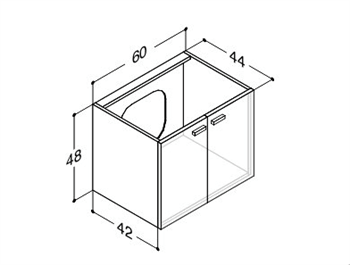Dansani Luna vaskeskab med 60 cm med 2 skuffer i model N91409