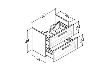 Dansani Luna Vaskeskab 60 cm med 2 skuffer model N01411