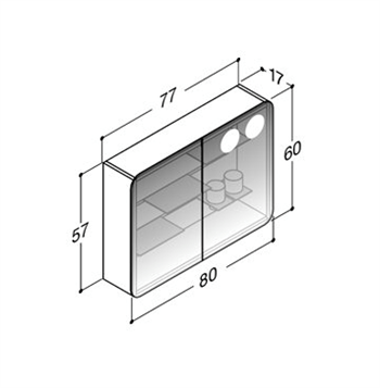 Dansani Zaro Spejlskab med lys i top og bund model SP-17811-E