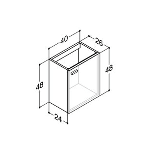 Dansani Vaskeskab 40 cm med 1 låge model N91289