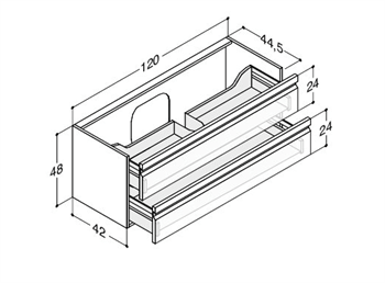 Dansani Zaro vaskeskab 120 cm med 2 skuffer model K10022