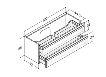 Dansani Zaro vaskeskab 120 cm med led-lys  model K10022L