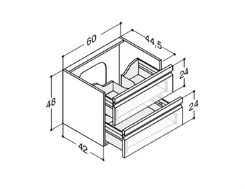 Dansani Zaro vaskeskab 60 cm i  model K10292
