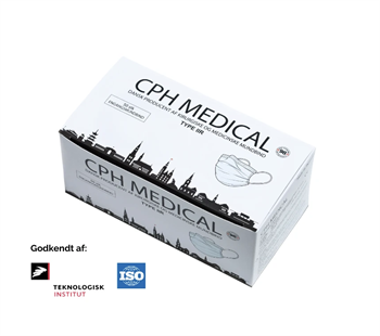 Dansk produceret Kiruiske Mundbind / Ansigtsmaske type IIR, 50 stk i pakken Godkendt af teknolgisk Institut