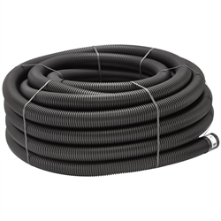 Uponor 92/80 mm PE-drænrør med 1,2 x 6,5 mm slids, 50 meters rulle - sort