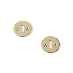 Gammeldags nøglehul Ø 50 x 3mm, poleret messing cc 27, D-line.