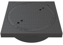 Duco kloakdæksel i støbejern 600 x 195 mm  firkantet, fast, 12,5 t, GG