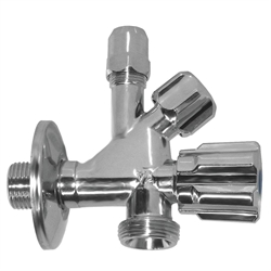 Stopventil 1/2" x 10 mm  ( til opvaskemaskine og vaskemaskine ) Dobbelt