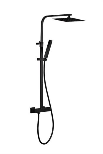 Cassøe Brusesæt i matsort komplet inkl. termostat og 25 cm brusehovede