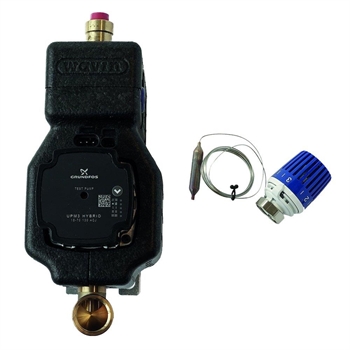 Wavin Parallel shunt 2 - 16 kredse med isolering og UPM3Hy 15-70 pumpe fra Grundfos LL